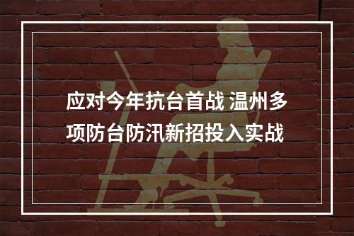 应对今年抗台首战 温州多项防台防汛新招投入实战