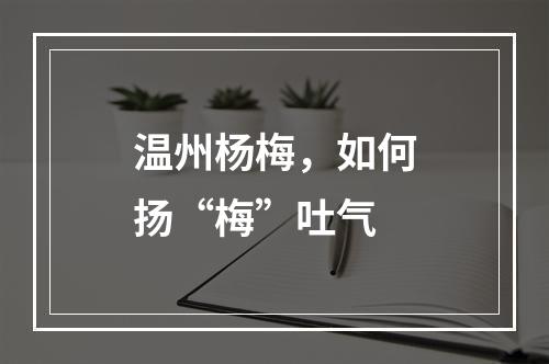 温州杨梅，如何扬“梅”吐气