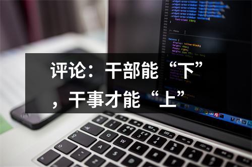 评论：干部能“下”，干事才能“上”