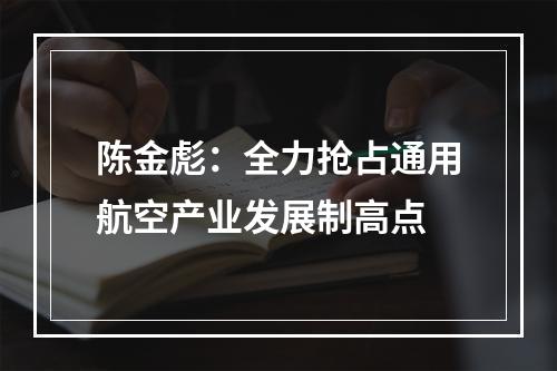 陈金彪：全力抢占通用航空产业发展制高点