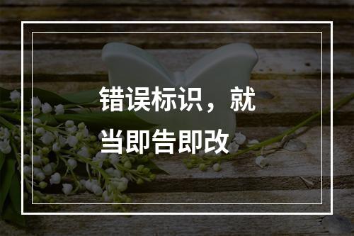 错误标识，就当即告即改