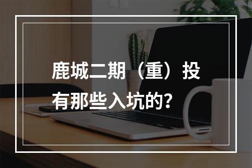 鹿城二期（重）投有那些入坑的？
