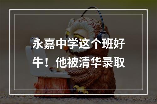 永嘉中学这个班好牛！他被清华录取