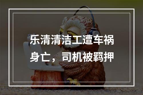 乐清清洁工遭车祸身亡，司机被羁押