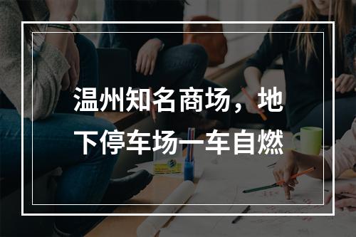 温州知名商场，地下停车场一车自燃