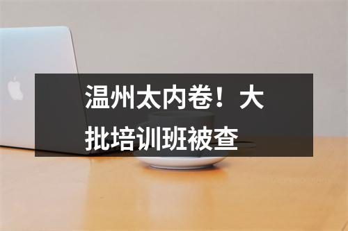 温州太内卷！大批培训班被查
