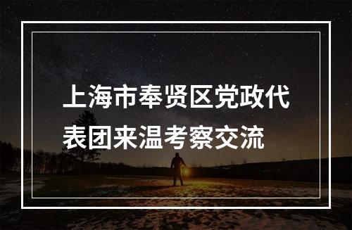 上海市奉贤区党政代表团来温考察交流