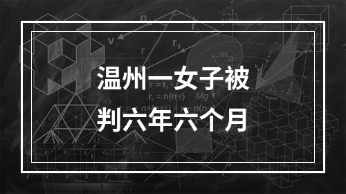 温州一女子被判六年六个月
