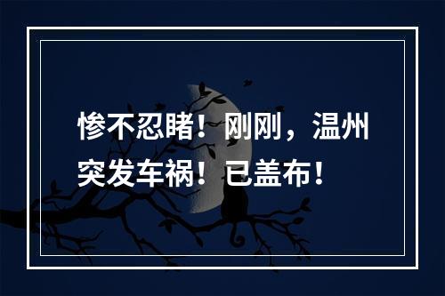 惨不忍睹！刚刚，温州突发车祸！已盖布！