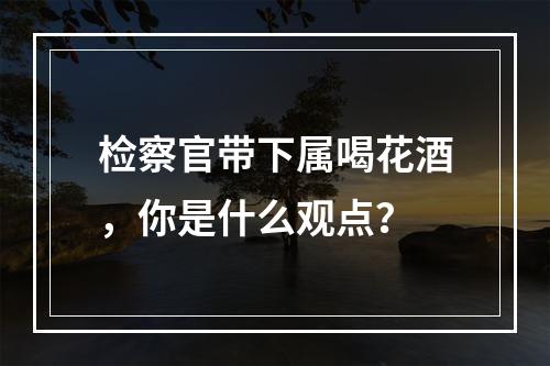 检察官带下属喝花酒，你是什么观点？