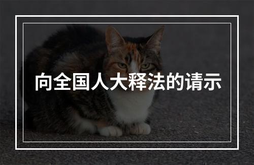 向全国人大释法的请示