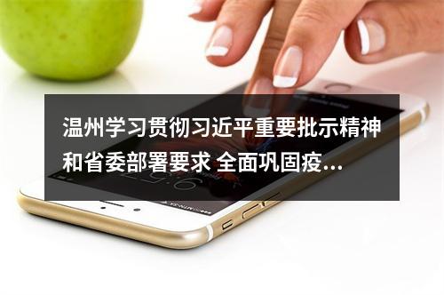 温州学习贯彻习近平重要批示精神和省委部署要求 全面巩固疫情防控态势