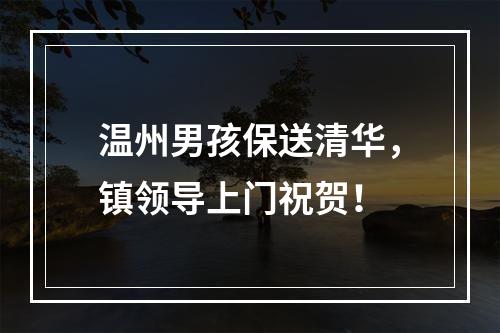 温州男孩保送清华，镇领导上门祝贺！