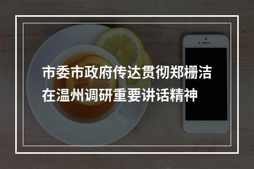 市委市政府传达贯彻郑栅洁在温州调研重要讲话精神