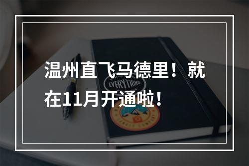 温州直飞马德里！就在11月开通啦！