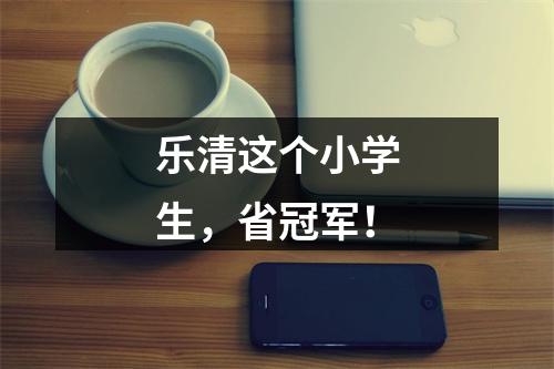 乐清这个小学生，省冠军！