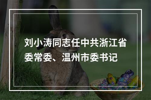 刘小涛同志任中共浙江省委常委、温州市委书记