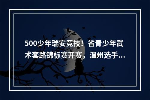 500少年瑞安竞技！省青少年武术套路锦标赛开赛，温州选手夺首金