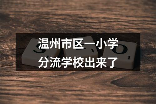温州市区一小学分流学校出来了