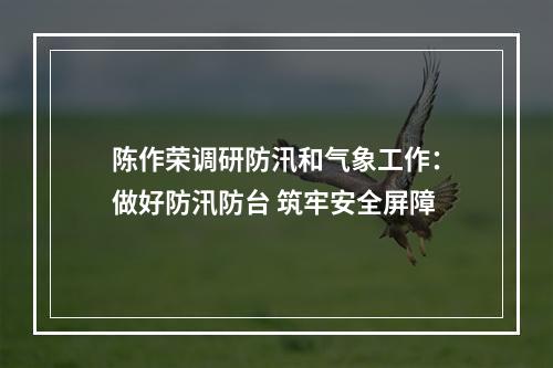 陈作荣调研防汛和气象工作：做好防汛防台 筑牢安全屏障
