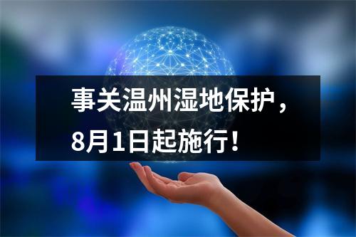 事关温州湿地保护，8月1日起施行！