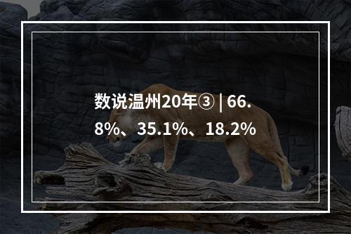 数说温州20年③ | 66.8%、35.1%、18.2%