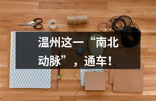 温州这一“南北动脉”，通车！
