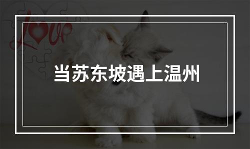 当苏东坡遇上温州