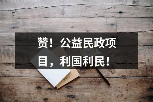 赞！公益民政项目，利国利民！