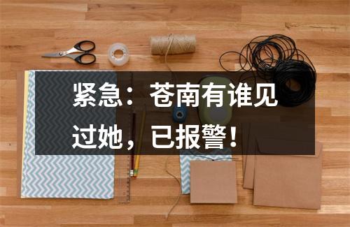 紧急：苍南有谁见过她，已报警！