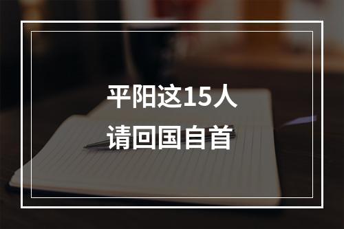平阳这15人请回国自首