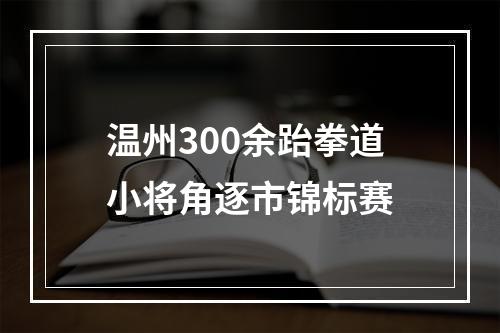 温州300余跆拳道小将角逐市锦标赛