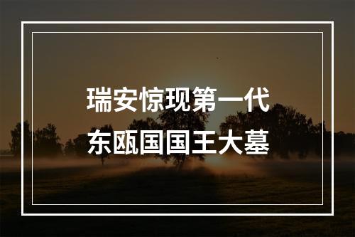 瑞安惊现第一代东瓯国国王大墓