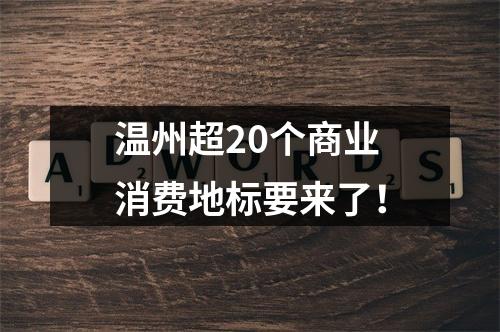温州超20个商业消费地标要来了！