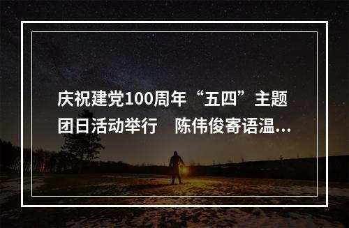 庆祝建党100周年“五四”主题团日活动举行　陈伟俊寄语温州青年