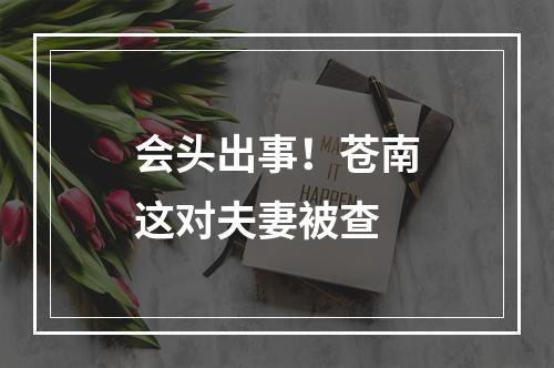 会头出事！苍南这对夫妻被查