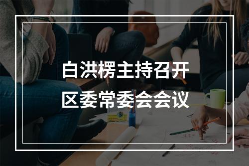 白洪楞主持召开区委常委会会议