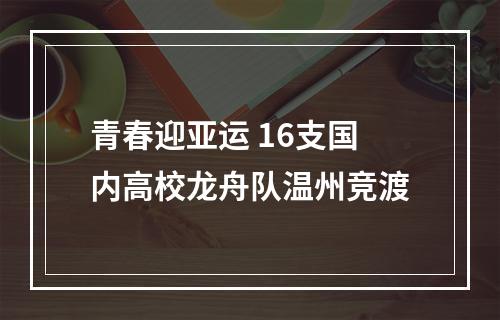 青春迎亚运 16支国内高校龙舟队温州竞渡