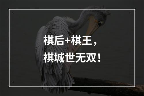 棋后+棋王，棋城世无双！