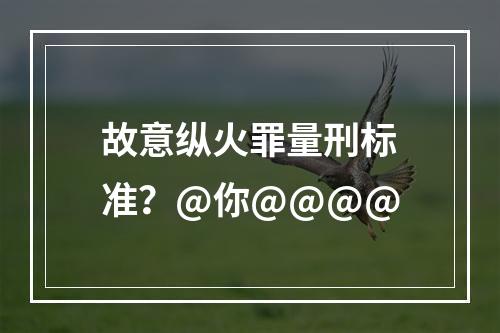 故意纵火罪量刑标准？@你@@@@