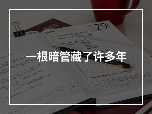 一根暗管藏了许多年