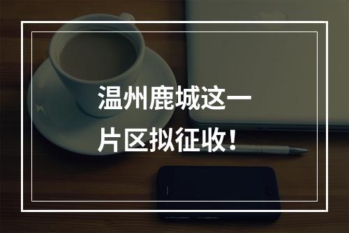 温州鹿城这一片区拟征收！