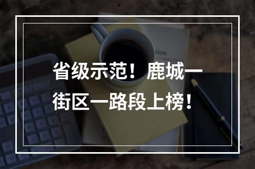 省级示范！鹿城一街区一路段上榜！