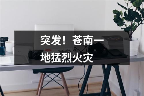 突发！苍南一地猛烈火灾