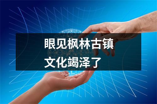 眼见枫林古镇文化竭泽了