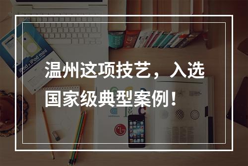 温州这项技艺，入选国家级典型案例！