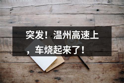 突发！温州高速上，车烧起来了！