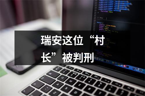 瑞安这位“村长”被判刑