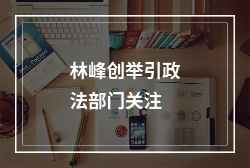林峰创举引政法部门关注