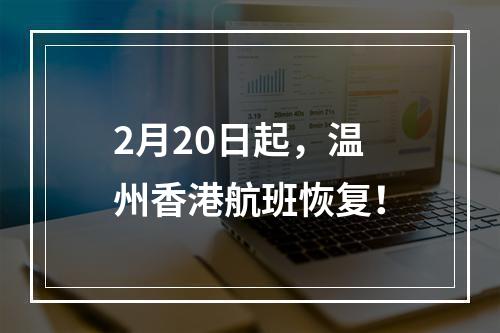 2月20日起，温州香港航班恢复！